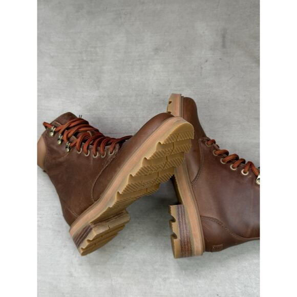 Sorel Lennox Lace STKD Brown Leather Waterproof Lace Up Boots Size 7 Retail $189 - Picture 11 of 14